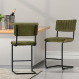 Artiss 2x Bar Stools Velvet Chairs Green