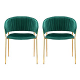 Artiss Dining Chairs Green Velvet Upholstered Set Of 2 Dalia