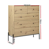 Artiss 5 Chest of Drawers - ARNO Pine