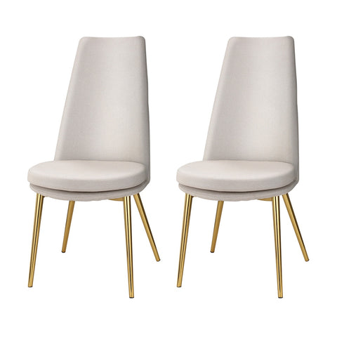 Artiss Dining Chairs High-back Beige Set of 2 Sunnie