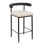 Sarantino Cedric Bar Stool PU Leather Black/Beige