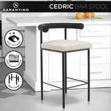 Sarantino Cedric Bar Stool PU Leather Black/Beige