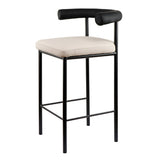 Sarantino Cedric Bar Stool PU Leather Black/Beige