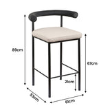 Sarantino Cedric Bar Stool PU Leather Black/Beige