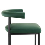 Sarantino Bar Stool PU Leather Sturdy Iron Frame Green