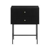 Sarantino Arden Fluted 2-drawer Bedside Table