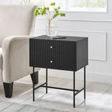 Sarantino Arden Fluted 2-drawer Bedside Table