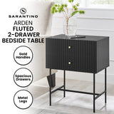 Sarantino Arden Fluted 2-drawer Bedside Table