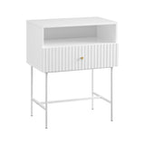 Sarantino Cecil Slender Fluted Bedside Table