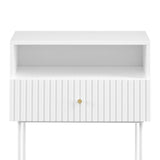 Sarantino Cecil Slender Fluted Bedside Table