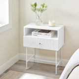 Sarantino Cecil Slender Fluted Bedside Table