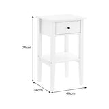 Sarantino Rue Bedside Table - White