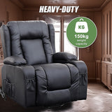 Lift Heated Leather Recliner Electric Massage Chair with USB port